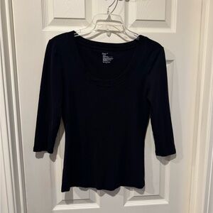GAP Black 3/4 Sleeve Women's Tee